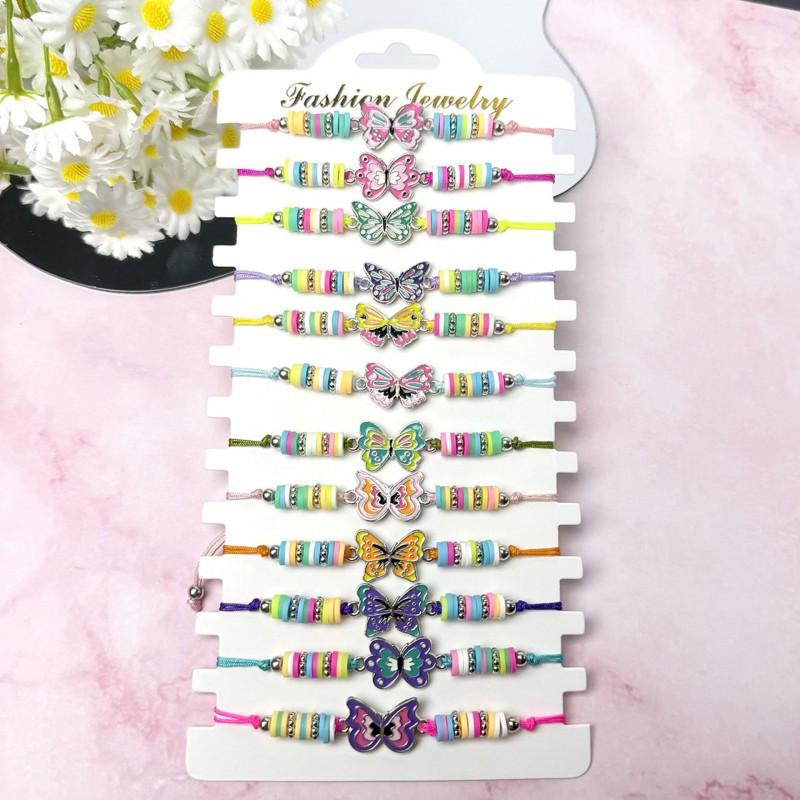 Kids Soft Polymer Clay Bracelet Set Cartoon Animal Design Multi-Layer Stackable Friendship Wristband Girls Boys 2025
