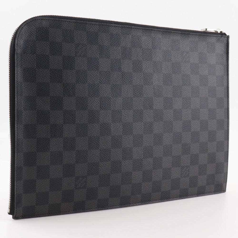 Louis Vuitton Pochette Jules GM Clutch Bag N41501 Black Damier Grafitto Canvas Mens Used
