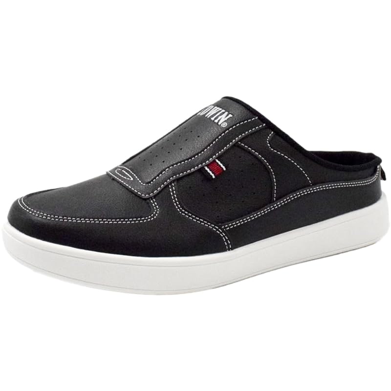 

[Edwin] men s shoes sneakers slip-on sneakers Sabo clog slider Fashionable one mile office casual simple Easy to match lightweight black 26.5 cm