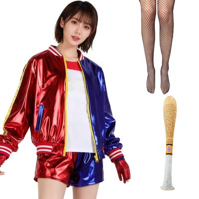 Harlequin Cosplay Adult Halloween Costume for Joker Halloween School Cultural Stage Performance [Yi-gog] Costume, Costume, Girls, Cosplay, Disguise,