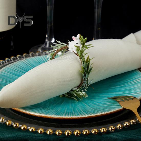 Easter Bunny Napkin Ring Spring Themed Napkin Holder Rabbit Ear Napkin Buckle Table Decorations for Dinner Party Banquet Events