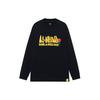 Li Ning Urban Outdoor Series Logo Print Round Neck Loose Long Sleeve T-Shirt Unisex Tops Black AHSR985-3