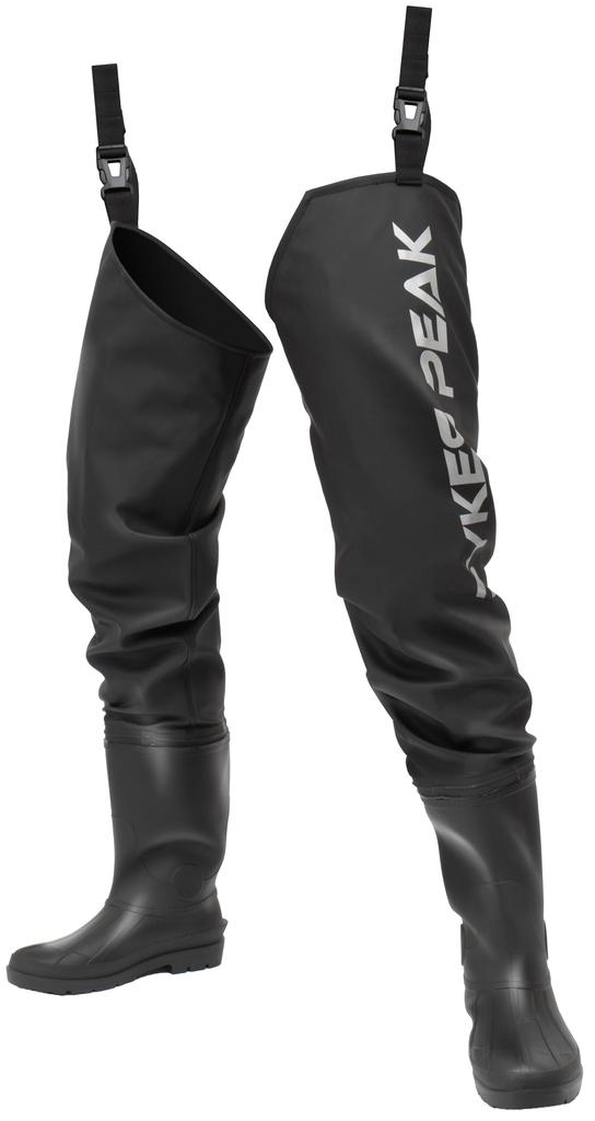 PYKES PEAK Hip Waders for Fishing to put on and take Radial Waterproof 5 sizes Hip to Waders for Car and Work Size [Easy off, sole, Breathable,