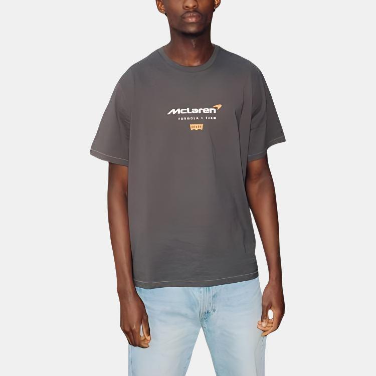 Levis McLaren Racing Kollaboration McLaren Buchstaben Grafikdruck Lässiges Rundhals Kurzarm T-Shirt Herren Oberteile A89910001