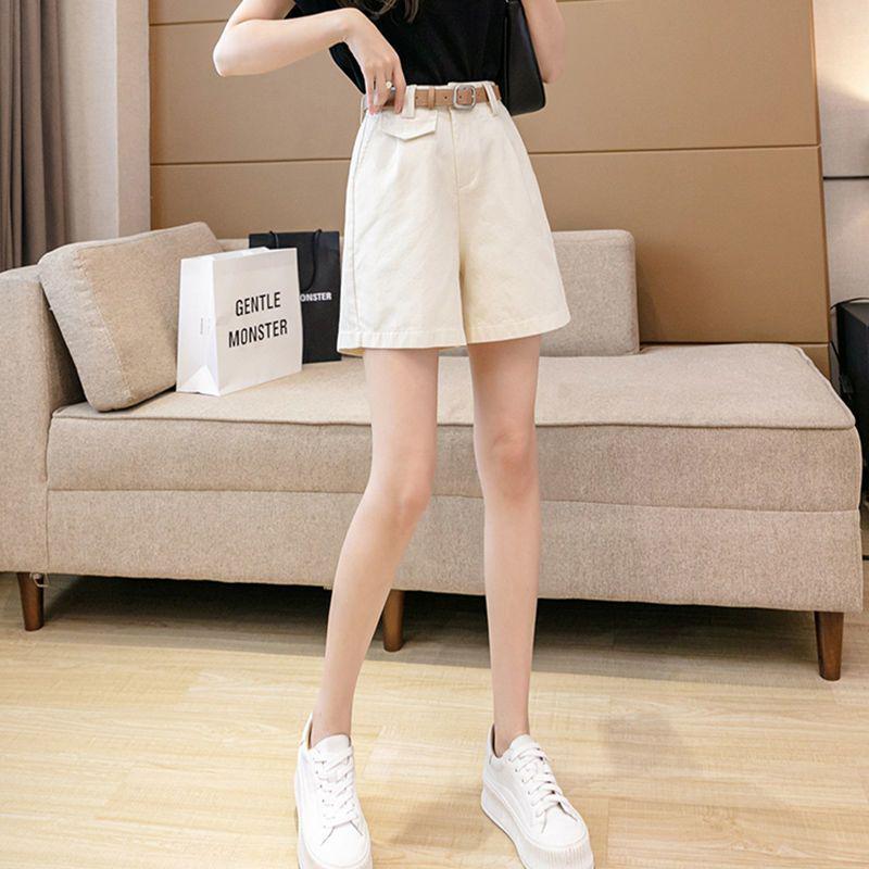 Women's High-Waist Versatile Workwear Capris – Korean Style, Wide-Leg, Summer Casuals
