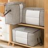 3 Stück - Aufbewahrungsbox mit großem Fassungsvermögen und Hahnentrittmuster, staubdichter Behälter mit Reißverschluss, Koffer Kleidung Steppdecken Organizer