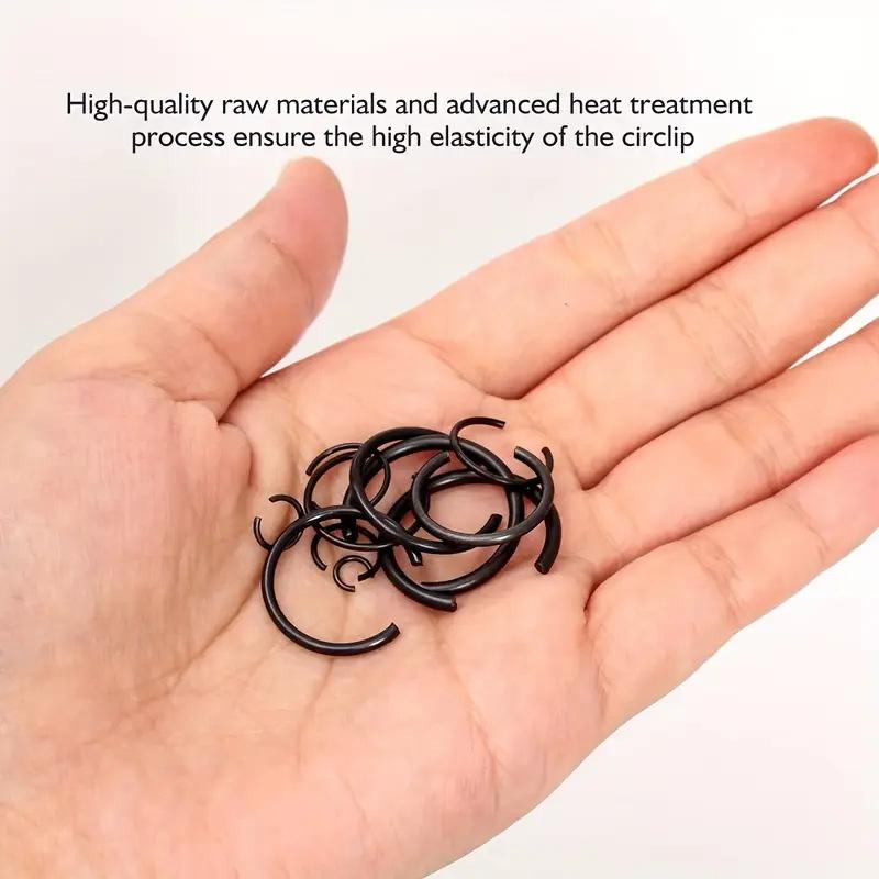 

300Pcs Metric 7-30Mm Round Wire C-Clips Internal Snap Rings Assortment Kit For Hole Black-Finish Steel Accessories