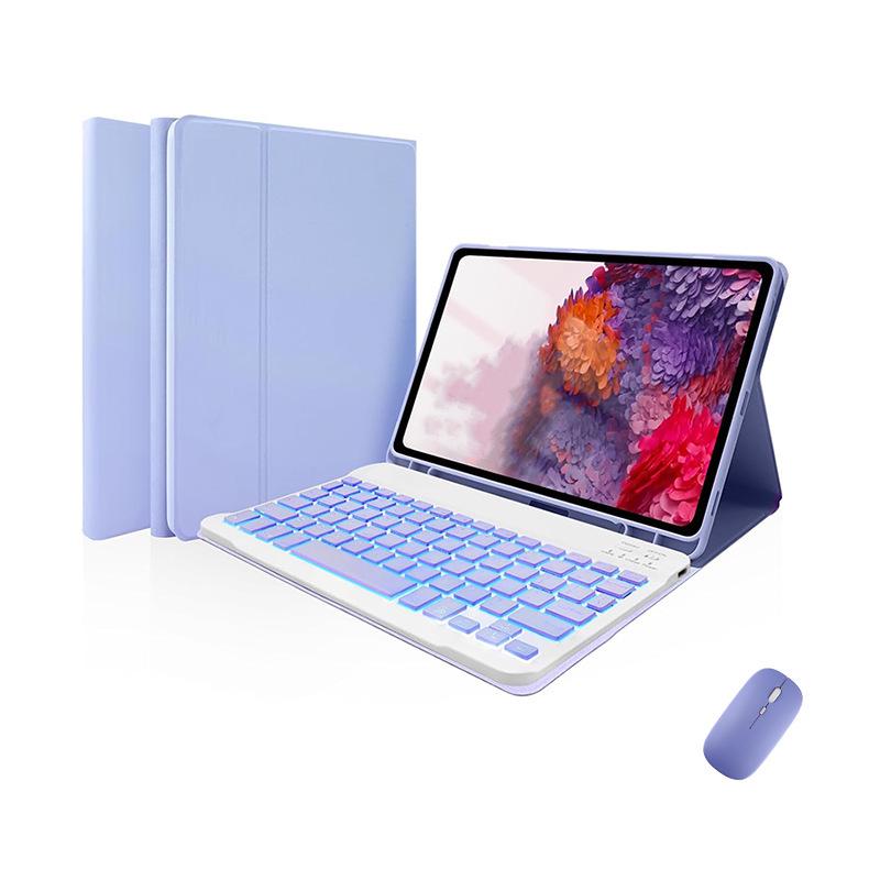 Samsung S6 Lite Tablet Case with Backlit Bluetooth Keyboard, Magnetic Suction, and Pen Slot