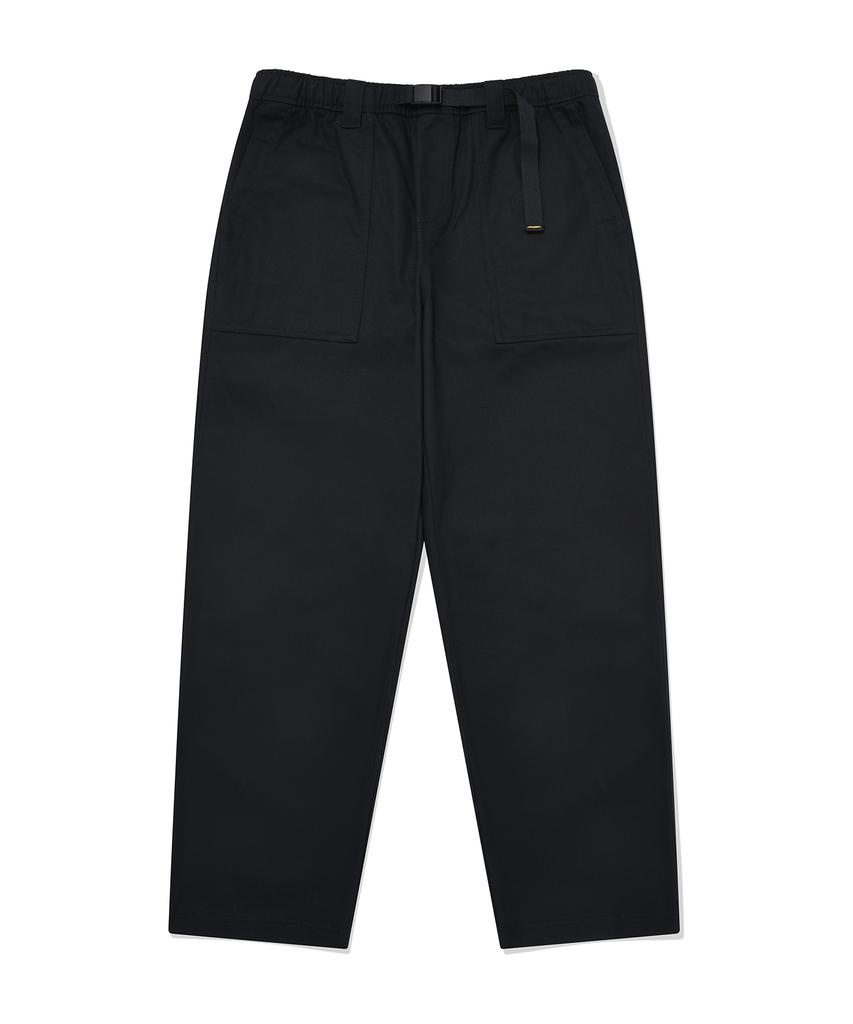 WACKY WILLY Webbing Belt Cotton Pants Black