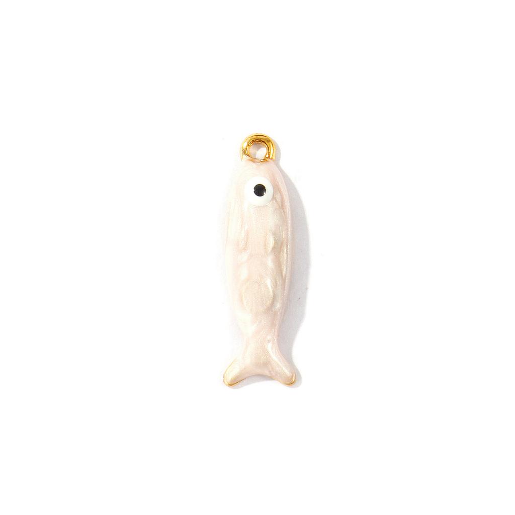 2 Pezzi Smalto Impermeabile Perlescente Pesce Acciaio Inossidabile 304 Charms Gioielli Oceano Pendenti Placcati Oro 18K Per Creazione Collane Fai da Te