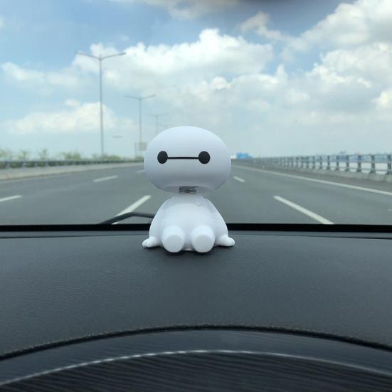 Car Auto Shaking Baymax Doll Head Action Figures Toy Collectible Ornament Decor