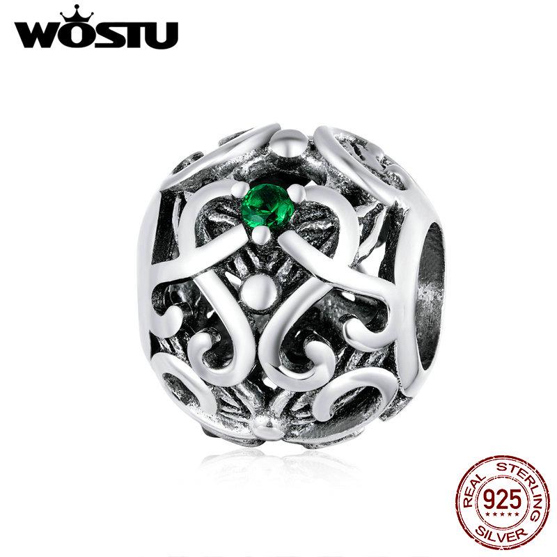 

WOSTU 100% стерлинговое серебро 925 пробы, филигранные подвески с запахом, подходят для браслетов, изготовление серебряных ювелирных изделий 925 silver