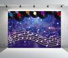 BELECO 7x5ft Fabric Music Theme Backdrop Retro Vinyl Records Music Notation Background Musical Notes Backdrop 70s 80s 90