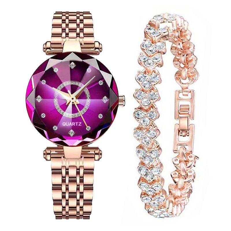 Niche high-value women's watch fashion heart of the ocean quartz watch diamond watch simple