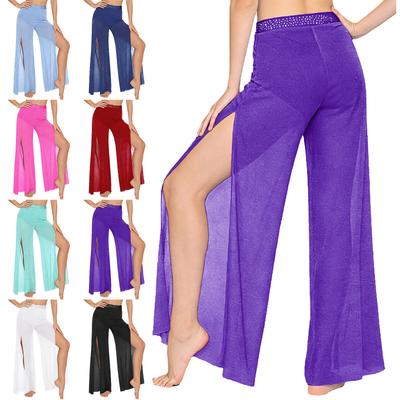 Dame Lyrical Dansetights Strassmidje Skinnende Meshben Innebygd Truse Moderne Kostyme