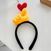 Men Women Headband Spoof Thumb Gesture Design Versatile Hairband Cartoon Hair