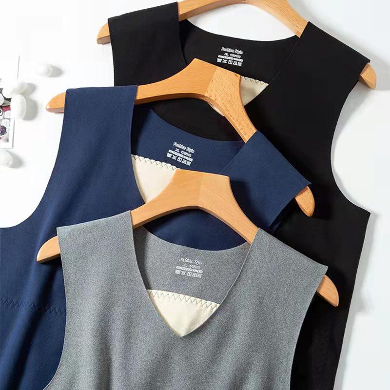 Men's Double-Sided Fleece-Lined Quick-Heat Seamless Vest - Thick, Warm Base Layer for Autumn/Winter