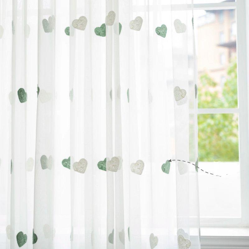 Embroidered Sheer Curtains, Semi-Sheer Polyester Window Drapes, for Bedroom and Living Room, All-Season Decorative Curtain Set