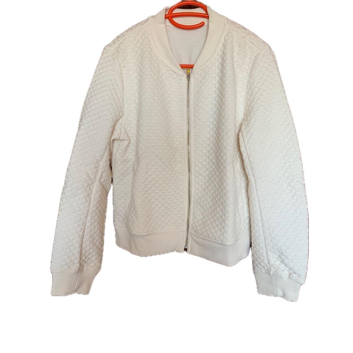 Unused ROPE PICNIC Rope Picnic Blouson Jumper Diamond pattern Off-white Ladies 40 size