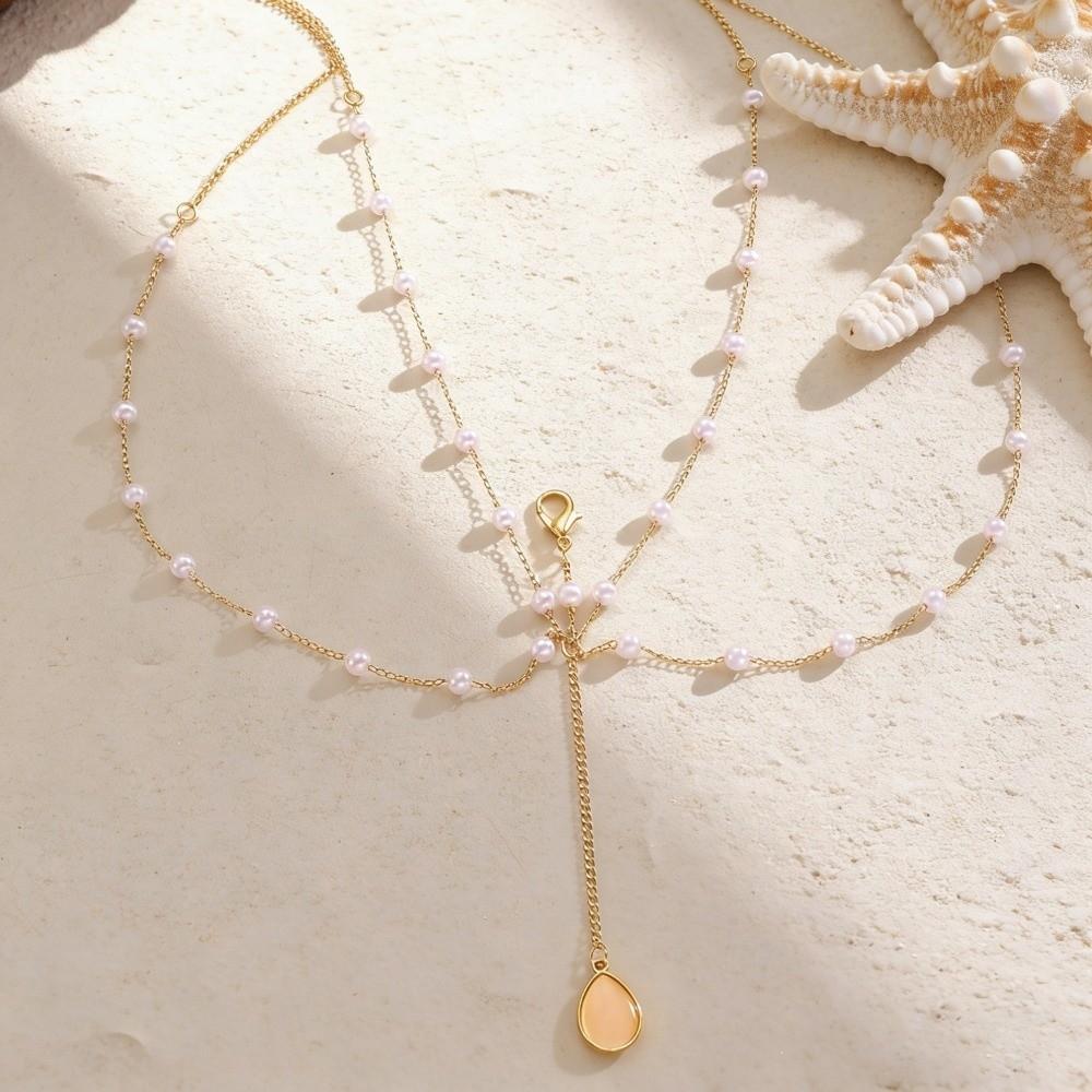 Pearl Pendant Belly Chain Zinc Zinc Alloy Boho Chest Chain Vintage Waist Chains  Music Festival