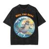 Neil the Seal Cute Cartoon Washed T Shirts Streetwear Vintage T-Shirt Tees Tops Men Women Short Sleeve Oversize Graphic Printed