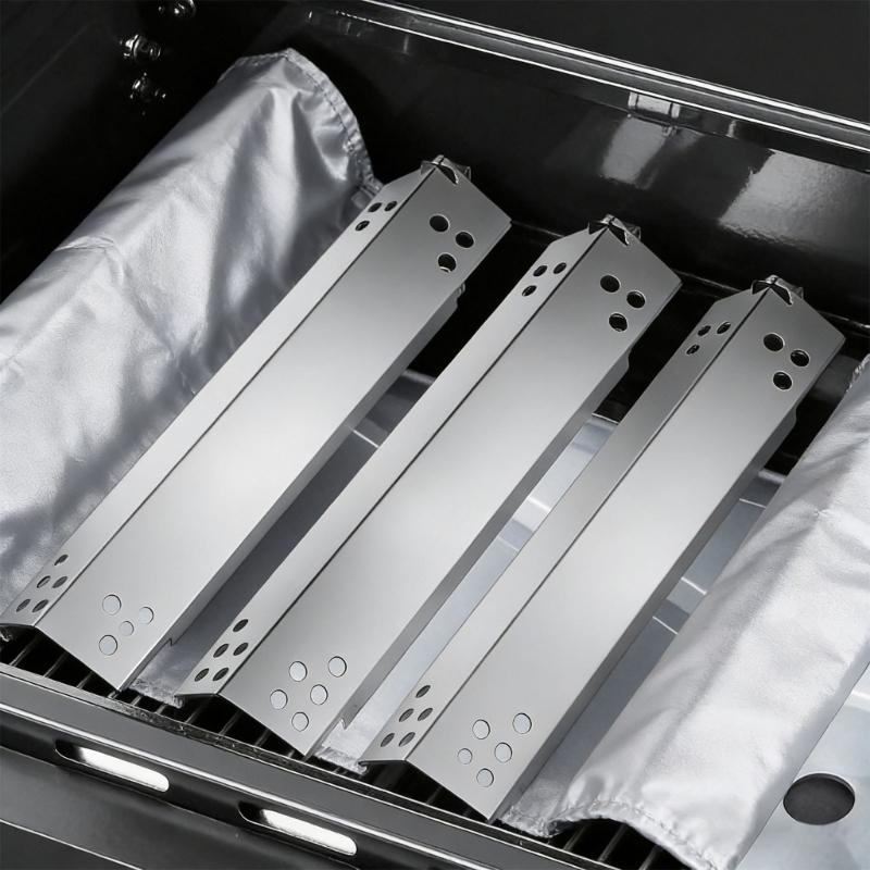 5 Piezas Placas de Calor para Parrilla Acero Inoxidable Placa de Calor de Repuesto para Parrilla DGH474CRP Piezas de Reparación 70-02-412 Placas de Calor