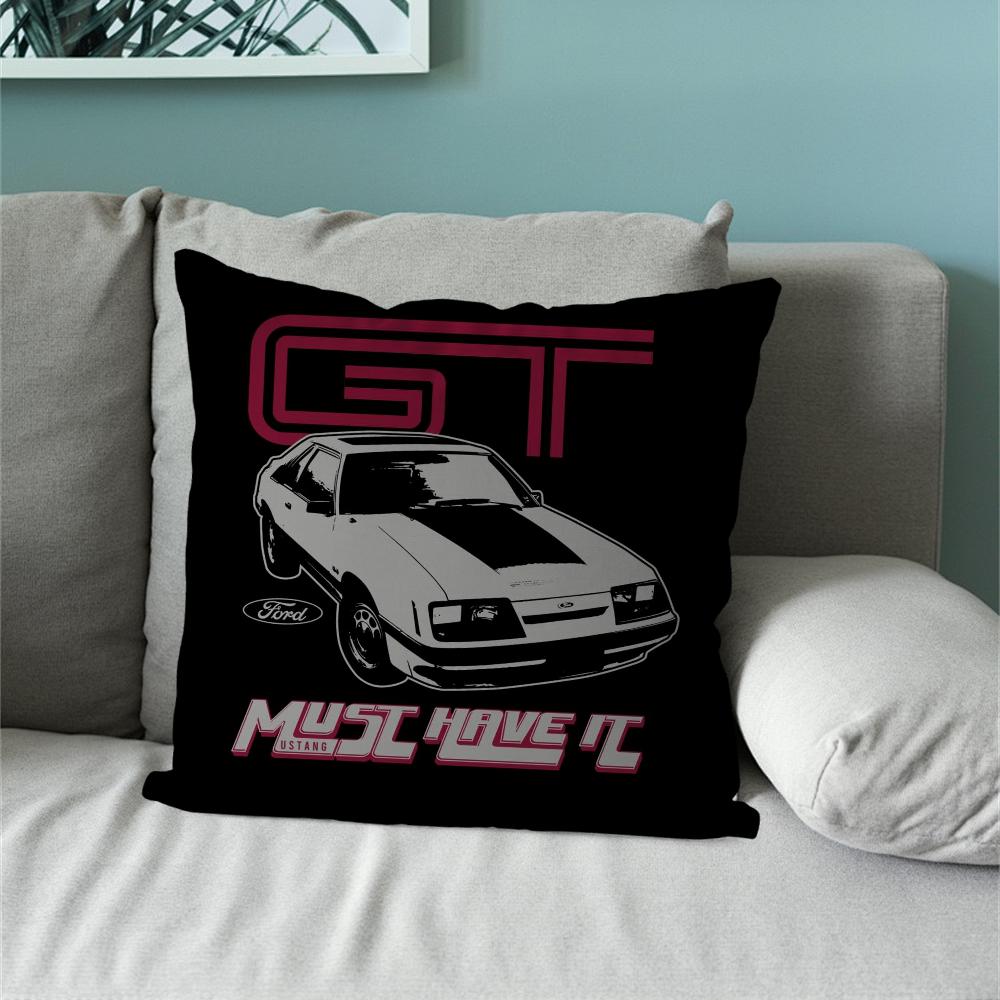 F-Fords Super Car Pillow Case For Sofa Bedside Table Bedroom Backrest Living Office Cushion Printed Square Multiple