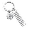Inspirational Sunflower Keychain Friendship Jewelry Best Friend Gift Jewelry Friends Moving Away Gift English Phrases Key Ring