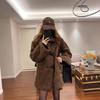 Lamb Wool Imitation Fur Coat Women's 2 New Wool Coat Thickened Medium and Long Loose Top Trendy