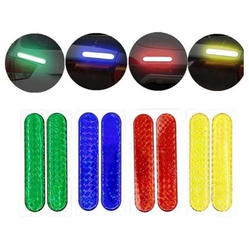 1 Pair Car Reflective Warning Strips Universal Auto Door Bumper Front Rear Anti-collision Tape Stickers