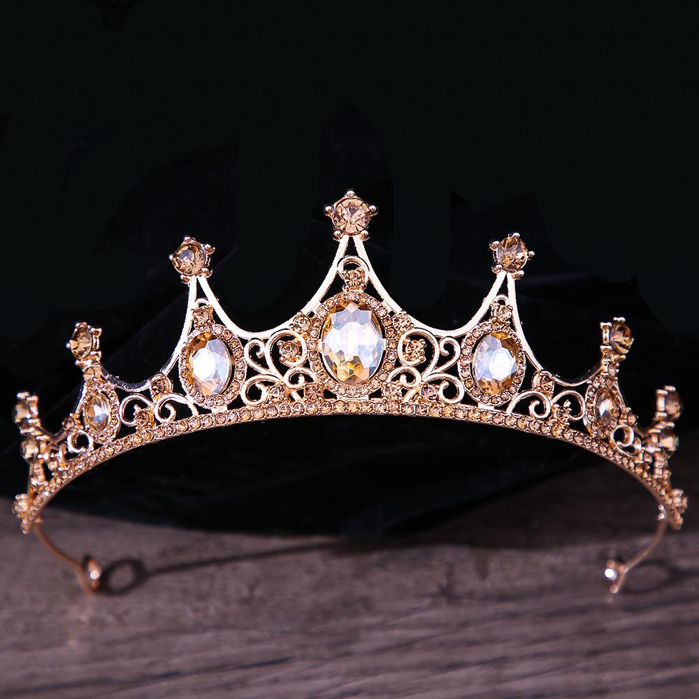 DIEZI Luxury Elegant AB Crystal Crown Hair Accessories Tiara For Women Party Red Purple Rhinestone Bridal Crown New Hair Zircon