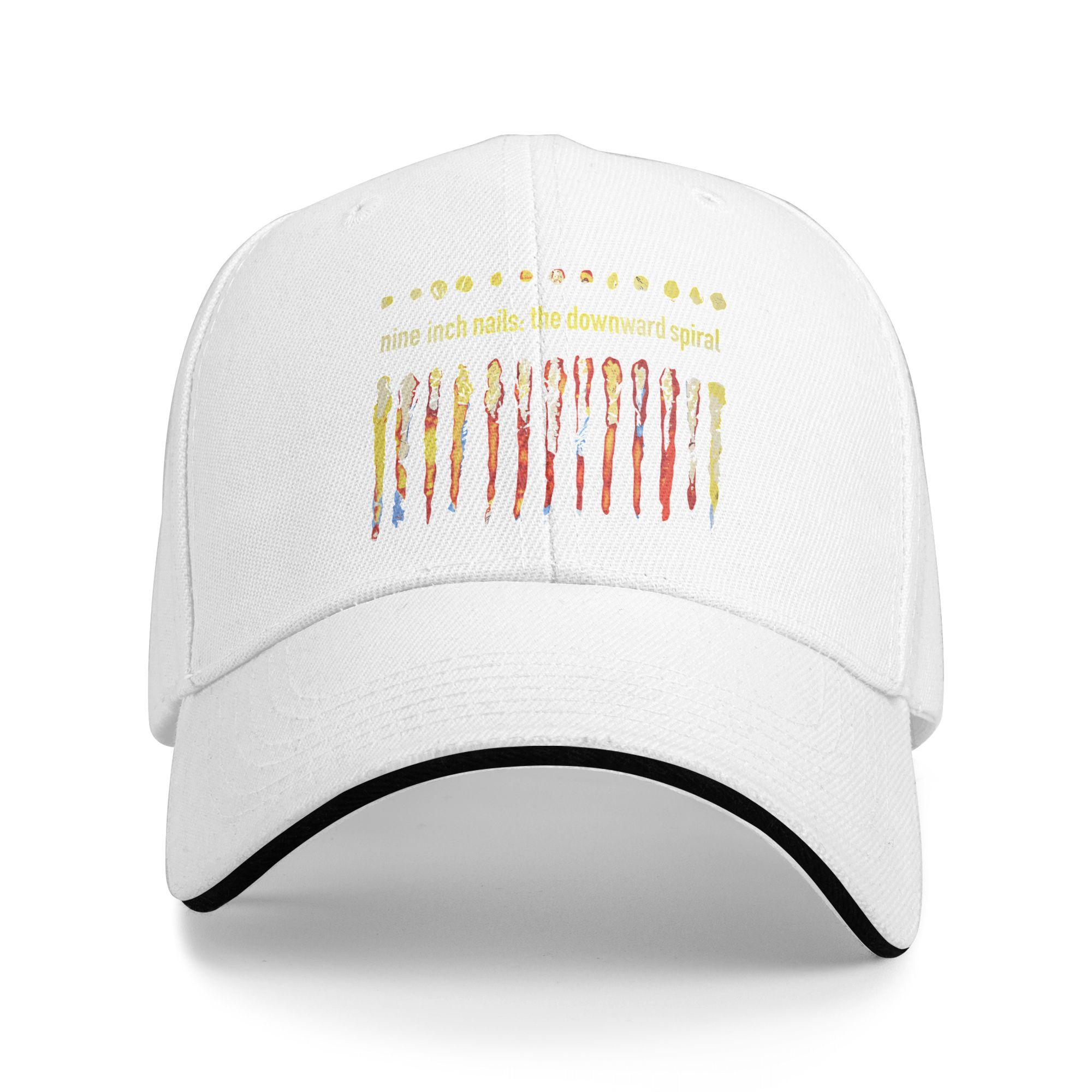 Nine Inch Nails The Downward Spiral Sonne Baseballkappe Sommer Herren Design Trucker-Mütze Mode Outdoor Sport Baseballkappen One Size white