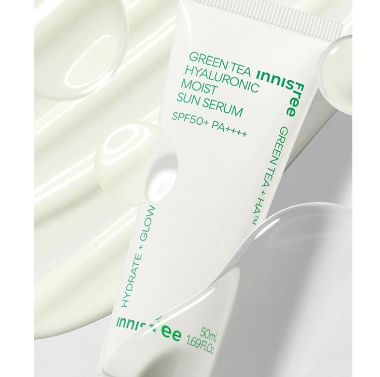 Innisfree Green Tea Moisture Sun Serum SPF | 50ml | Hydrating & Soothing UV Defense