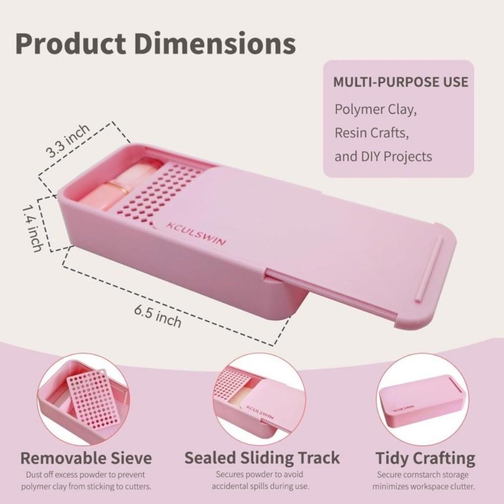 With Brush Polymer Clay Cutter Tool Sliding Lid Clay Cutting Aid Polymer Clay Crafting