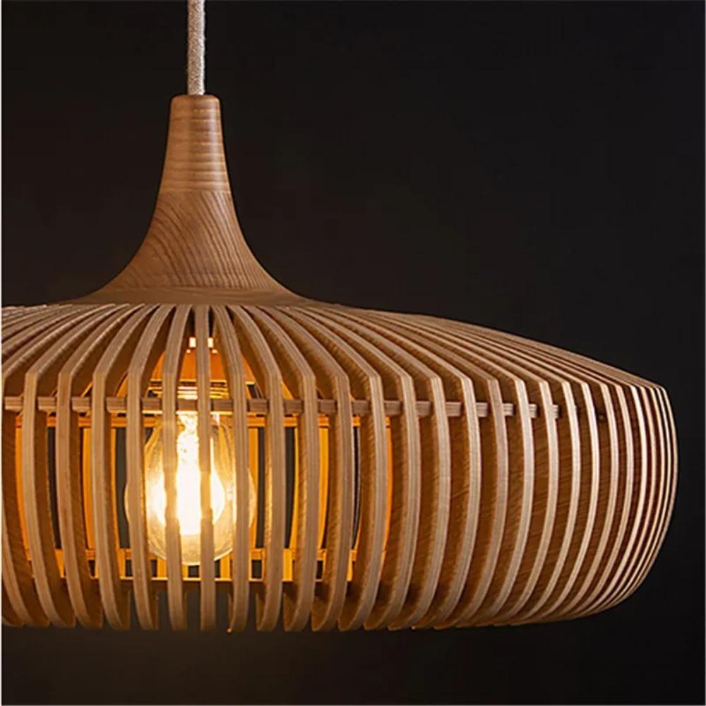 JOYINLED Log Wood Hanging Pendant Lamp Birdcage Creative Luxury Chandelier for Dining Room Study Living Room Loft Lamp Dia.43/55
