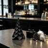 Durable Smooth Surface Holiday Figurine 3D Printed Pleated Christmas Tree Ornament, Small Wavy Desktop Gift for Friends Decoration with Star