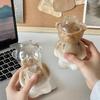 2-Pack 320ml High Borosilicate Glass Bear Shaped Straw Cup Cute Cartoon Beverage Cups for Coffee Juice Milk Tea