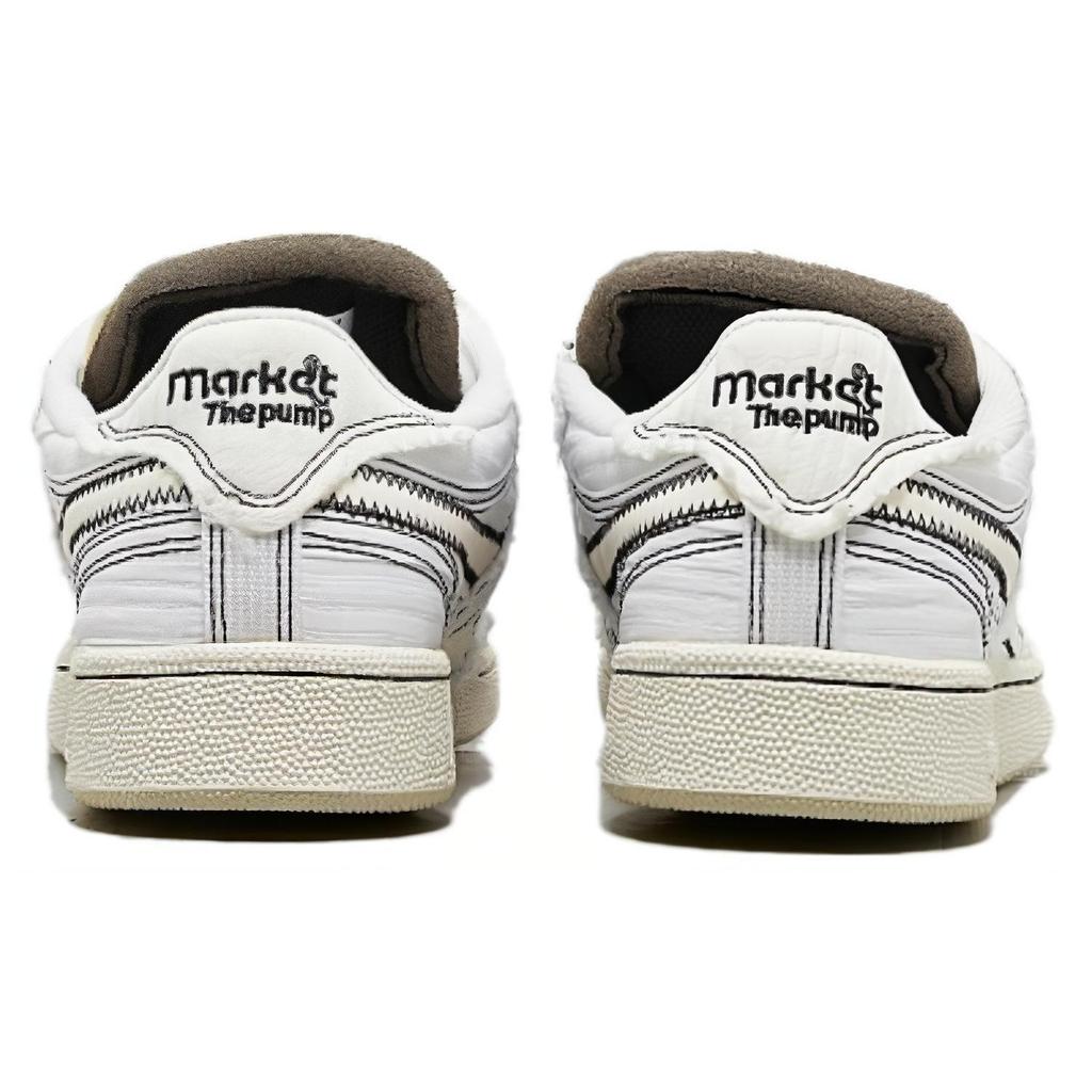Market x Reebok Club C 85 Pump Kréta Fekete Unisex Tornacipő Krémfehér Alapfekete 100069832