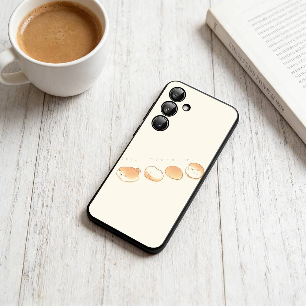 

Cute cartoon Shiba Inu Phone Case Black Silicone Soft For Samsung Galaxy A73,A72,A71,A70,A53,A52,A51 Samsung a11
