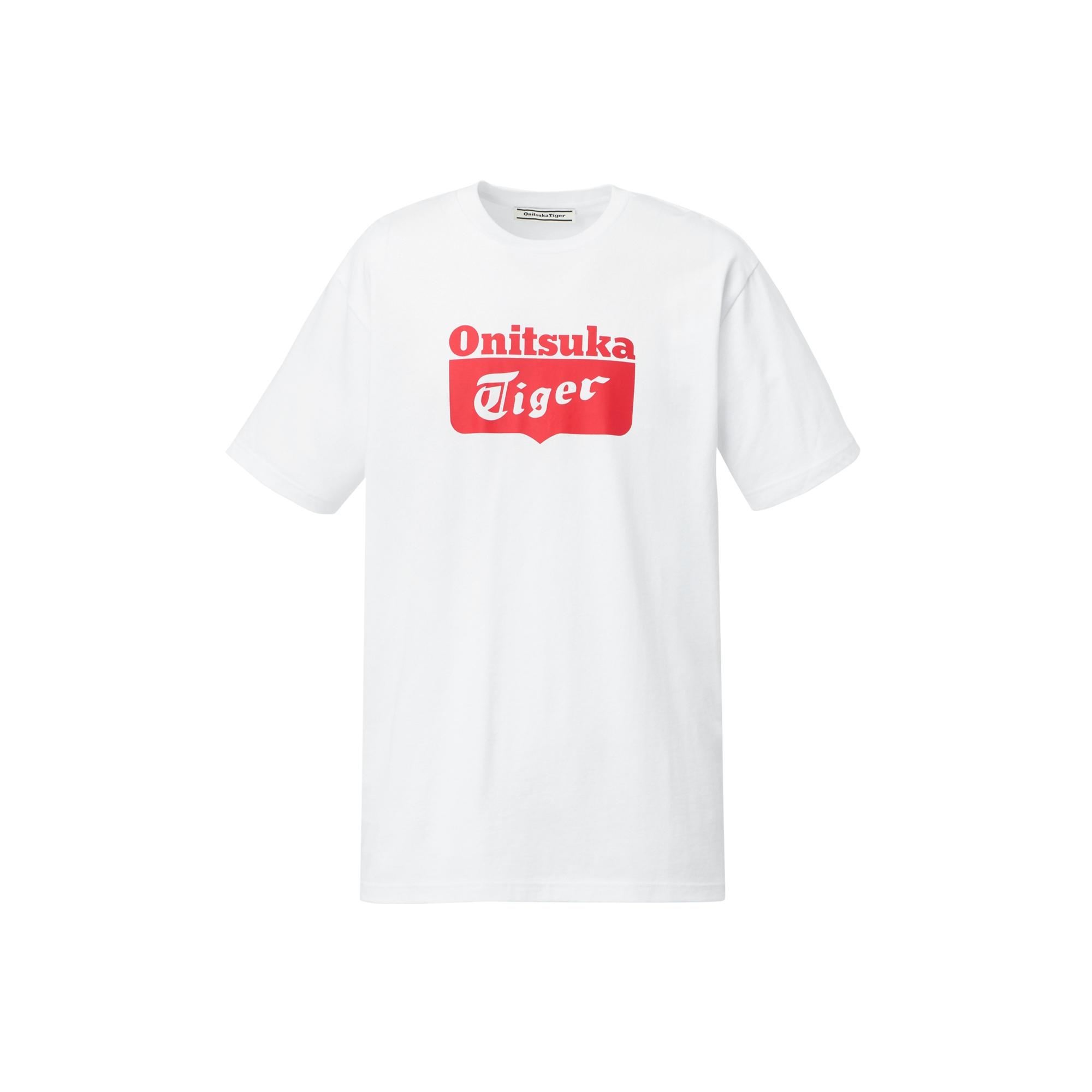 Onitsuka Tiger LOGO TEE Short Sleeved T Shirts Unisex White/Red 2183B453-101 L