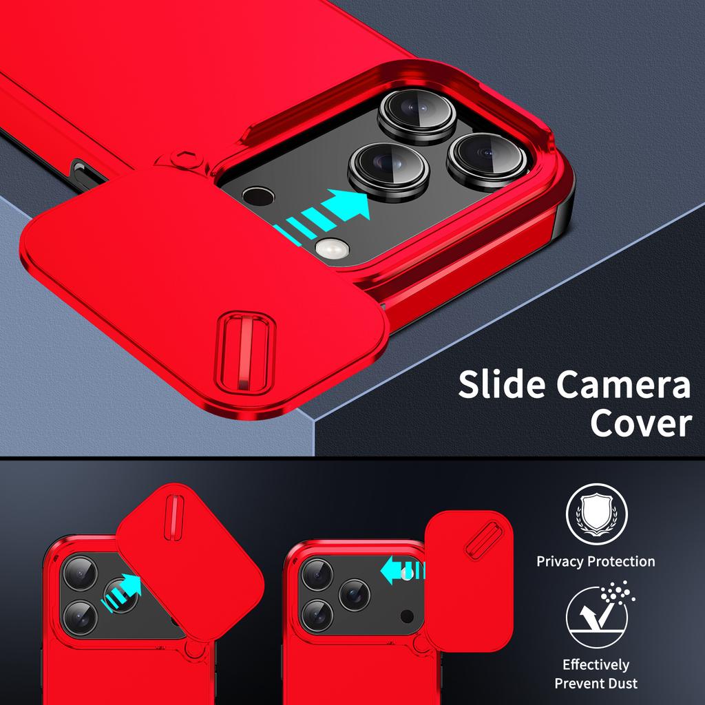 Slide Camera Lens Protection Phone Case For iPhone 17Air 16E 17 Pro Max 17Pro Shockproof Armor Cover Shell For iPhone 17 Sleeve