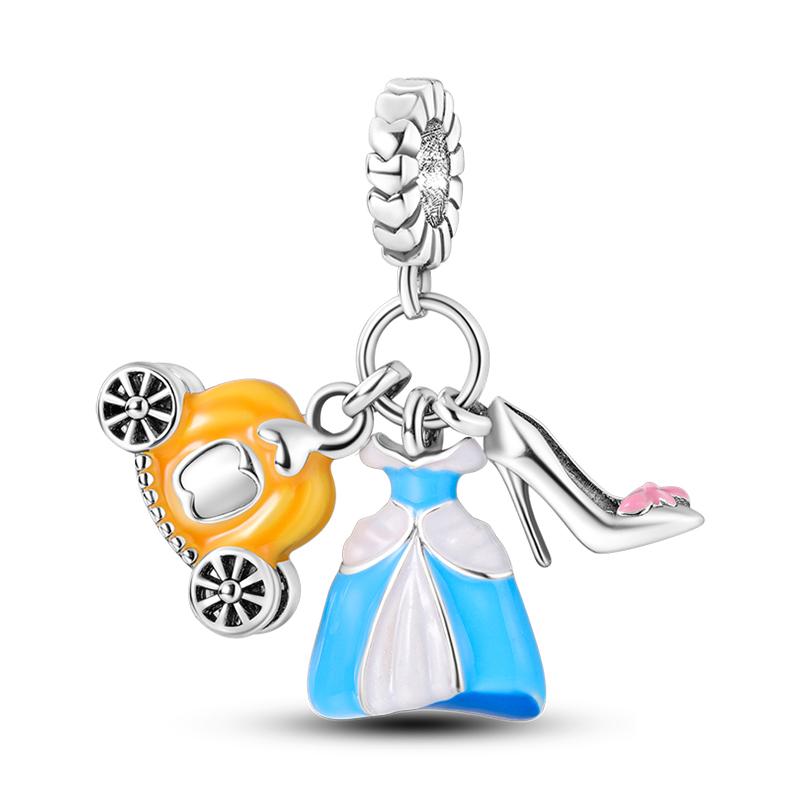 Copper Metal Bear Rabbit Koala Rainbow Horse Flamingo Princess Charm Bead Components Bead Components Compatible With Pan Authentic Original Bracelets