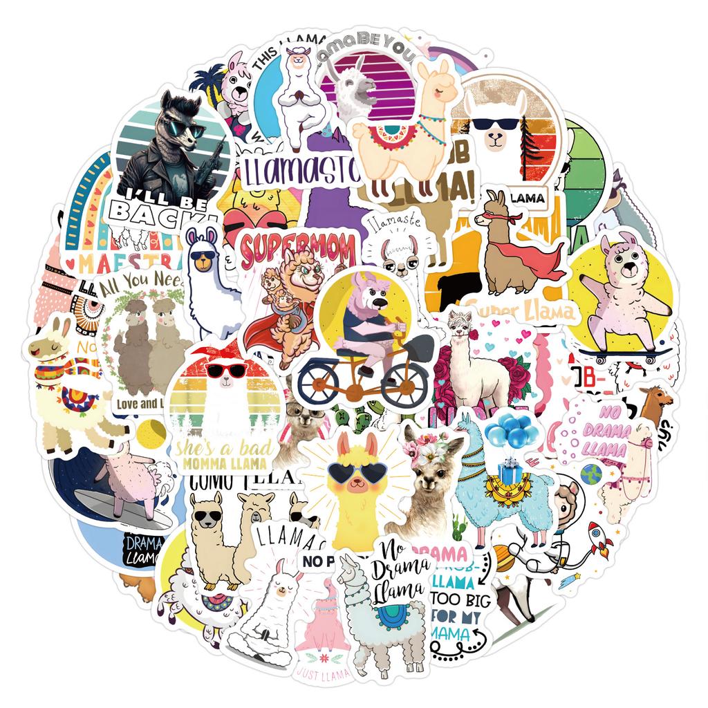 60 New Llama Graffiti Stickers Water Cup Computer Refrigerator Skateboard Waterproof Stickers