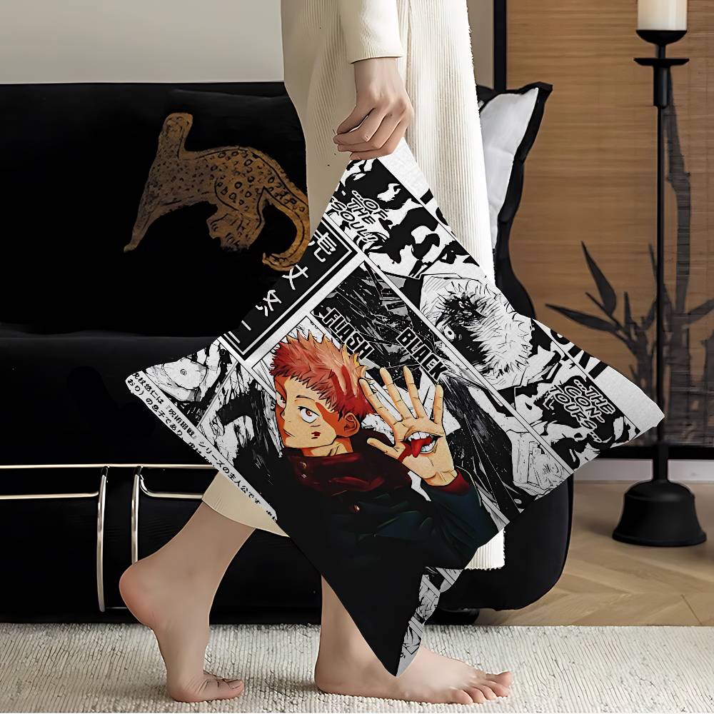 Yuji Itadori And Ryomen Sukuna Classic Movie Maple Design Cushion Cover Happy Autumn Harvest Decor Holiday Decorati Pillow Cover