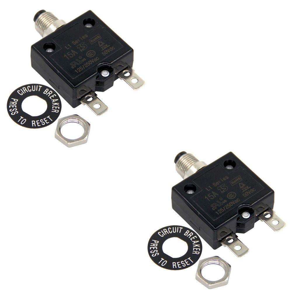 50Vdc Dc Circuit Breaker 5-30A Manual Reset Button Overload Protector  Current Protector