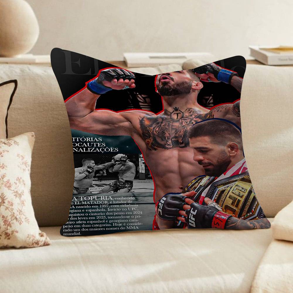 Mixed Martial Athlete IIlia TopuriaS Cushion Cover Polyester Sofa Cushions Decorative Throw Pillows Home Decoration Pillowcover