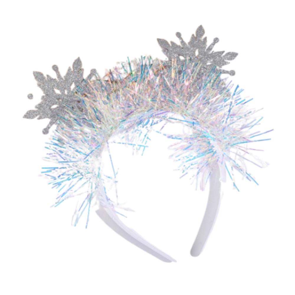 Wear-resistant Christmas Snowflake Headbands Color Ribbon Cosplay Headbands Holiday Decor