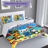 3-teiliges personalisiertes Octonauts Bettwäsche-Set, Enthält 1 Bettbezug und 2 Kissenbezüge, Ganzjahres-Schlafzimmerdekoration