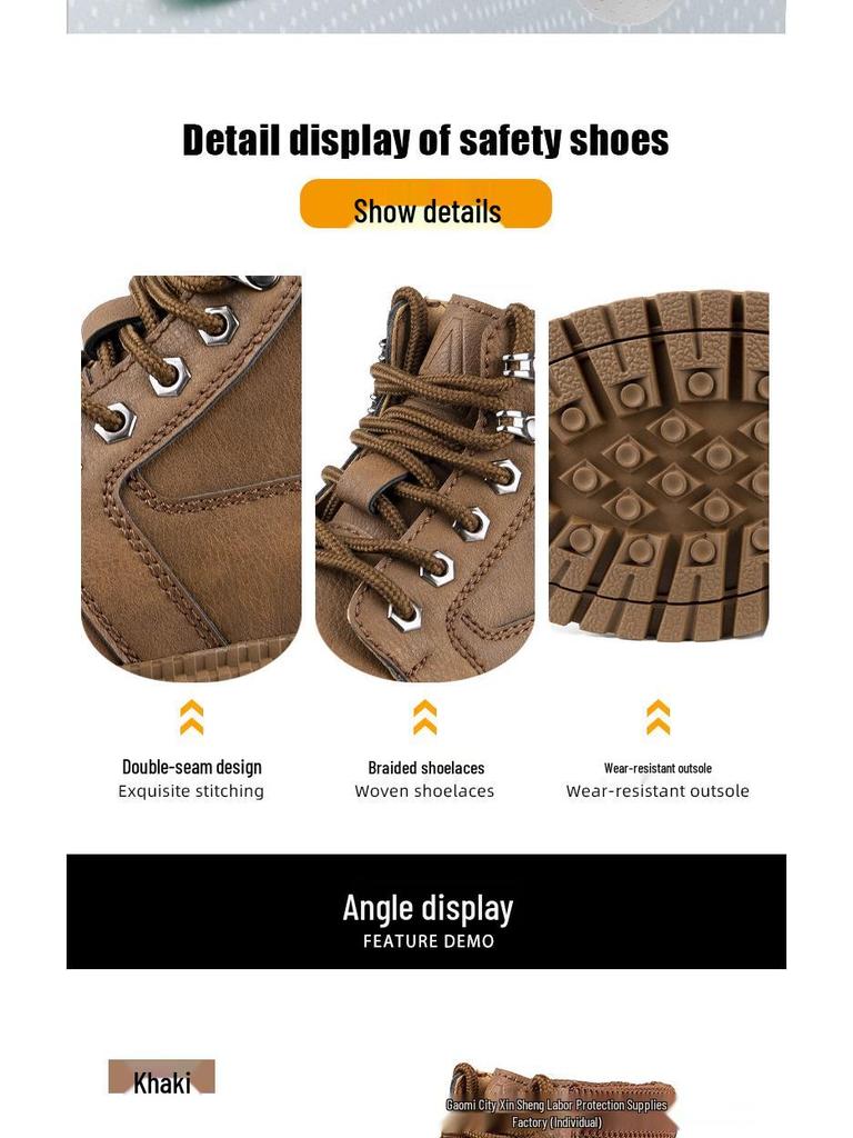 Men's Lightweight Foldable Water-Resistant Safety Shoes - Anti-Smash & Anti-Puncture Protective Work Footwear