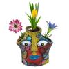 Creative Abstract 3 Hole Face Planter Colorful Pot for Garden Balcony Outdoor Decor